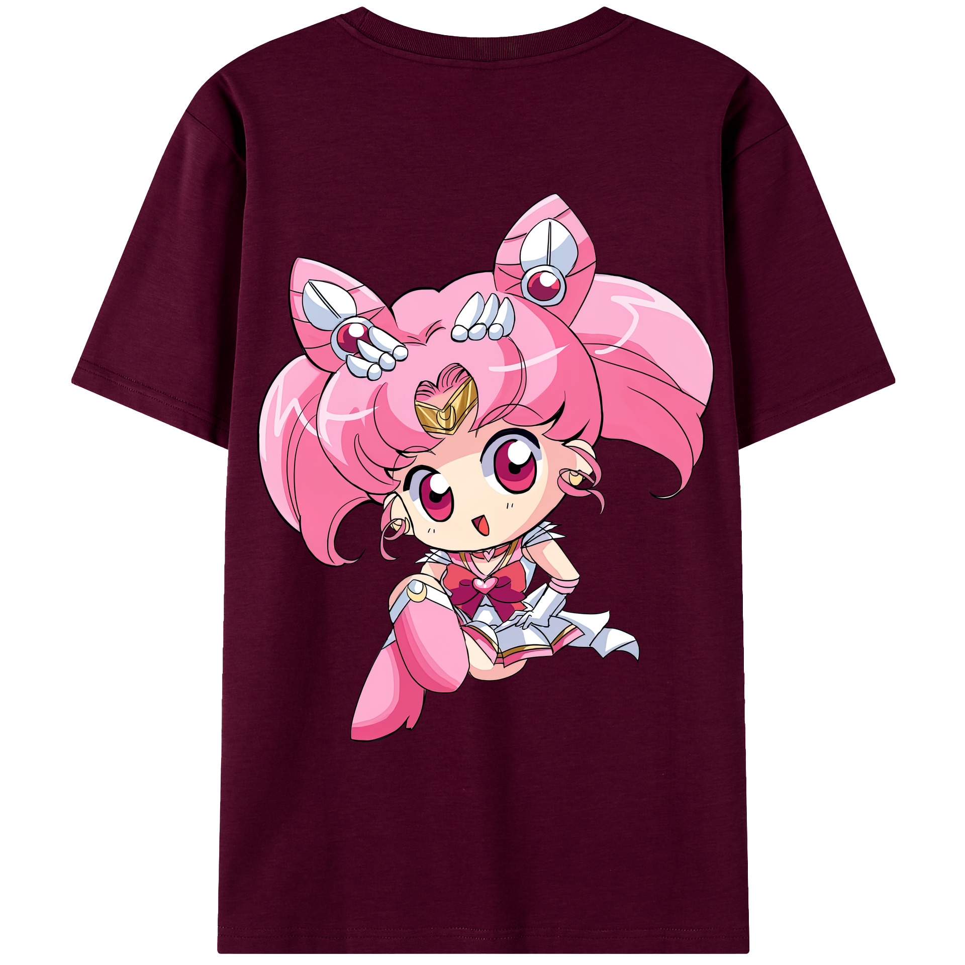 （画像用） 美少女戦士セーラームーン ちびうさ Sailor Moon Chibiusa Tsukino Usagi Small Lady Serenity レディース半袖Tシャツ(バックプリント)